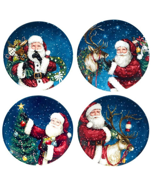 Santa's Secret Dessert Plates, Set of 4