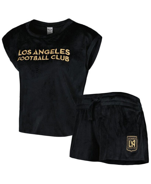 Women's Black LAFC Intermission T-shirt and Shorts Sleep Set
