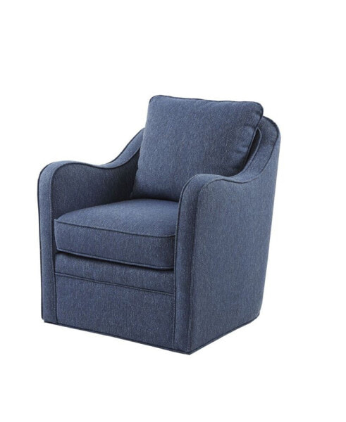 Madison Park Brianne Slub Weave Wide Seat Swivel Arm Chair