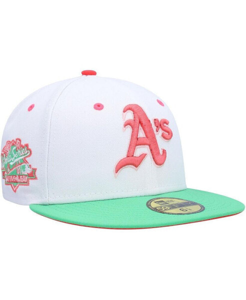 Men's White, Green Oakland Athletics Watermelon Lolli 59FIFTY Fitted Hat