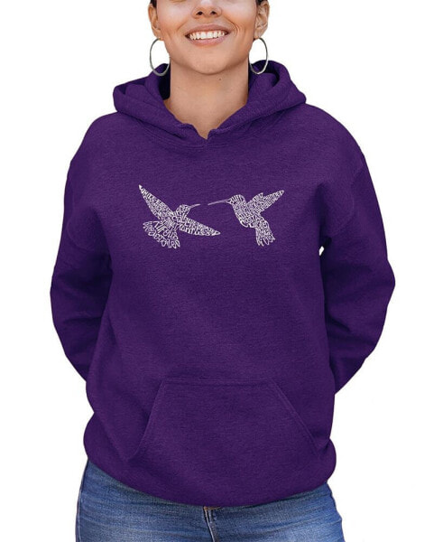 Women's Hummingbirds Word Art Hooded Sweatshirt