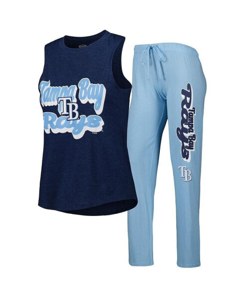 Пижама Concepts Sport женская светло-голубая с темно-синим логотипом Tampa Bay Rays