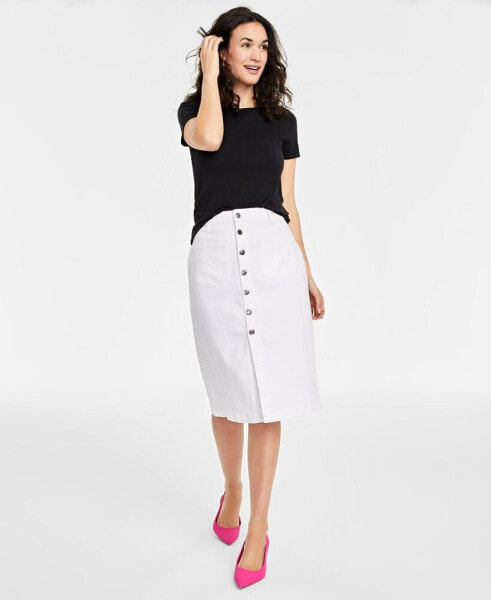 Women's Patch Pocket Denim Skirt, Created for Macy's