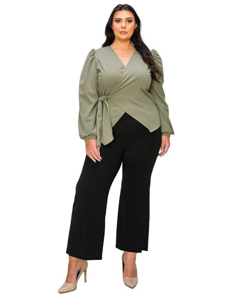 Plus Size Yelena Crepe Wrap Top