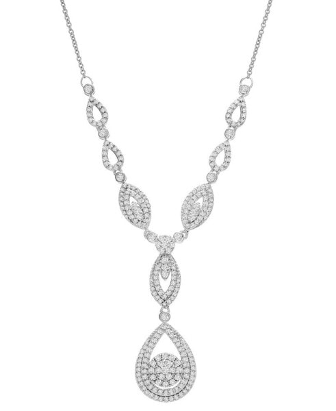 Wrapped in Love diamond Double Drop Pendant 17" in 14k White Gold or 14k Yellow Gold (1-1/2 ct. t.w.), Created for Macy's