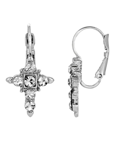 Серьги Symbols of Faith Crystal Cross