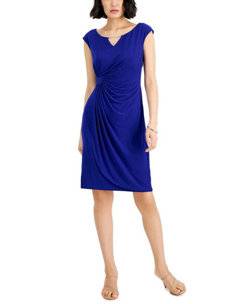 Petite Cap Sleeve Side Tab Dress