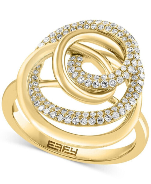Кольцо EFFY Diamond Swirl в золоте 14к, 3/8 ct. значения