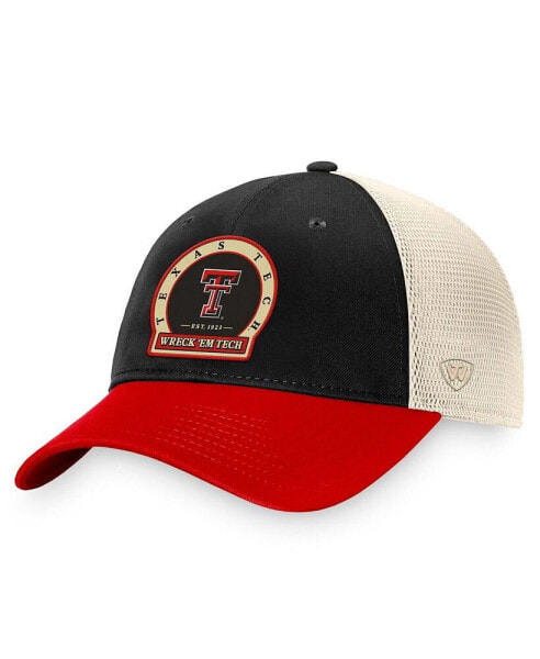 Головной убор Top of the World мужской черный Texas Tech Red Raiders Refined Trucker Hat