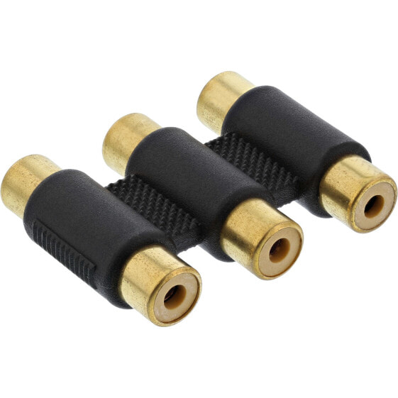 InLine Audio Adapter 3x RCA female / female gold plated