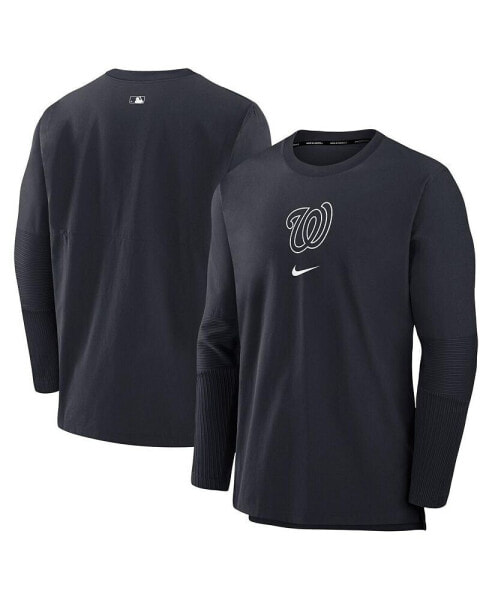 Men's Navy Washington Nationals Authentic Collection Player Performance Pullover Sweatshirt