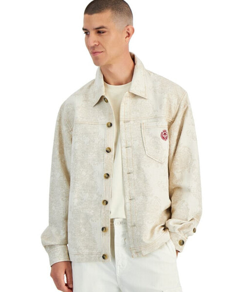 Men's Boxy-Fit Damask Shirt Jacket