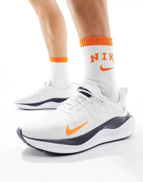 Nike Running Reactx Infinity Run trainers in grey and orange