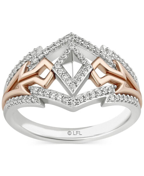 Diamond Ahsoka Star Wars Ring (1/4 ct. t.w.) in Sterling Silver & Rose Gold-Plate