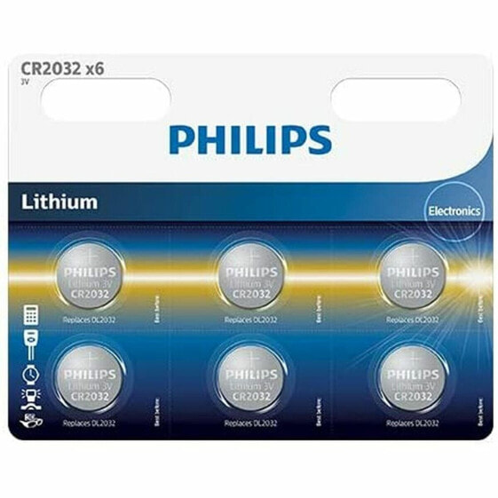 Батарейки Philips CR2032P6/01B 3 V