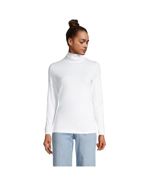 Women's Petite Lightweight Fitted Long Sleeve Turtleneck Top