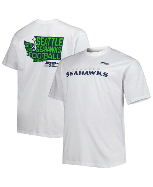 Men's White Seattle Seahawks Big and Tall Hometown Collection Hot Shot T-shirt