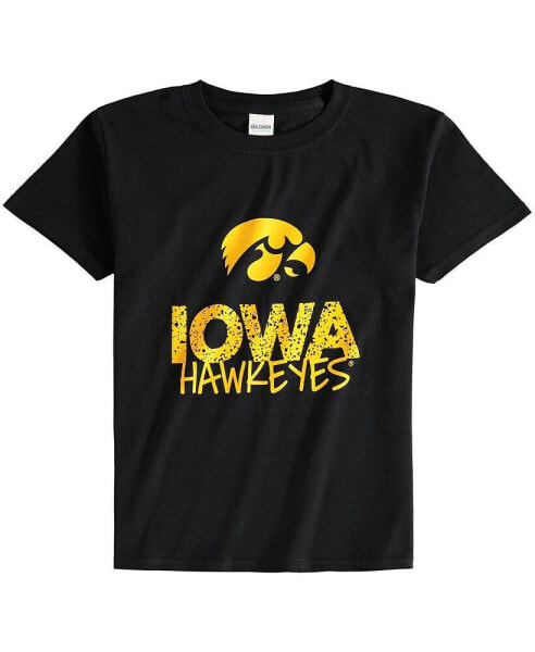 Футболка для малышей TWO FEET AHEAD черная с логотипом Iowa Hawkeyes
