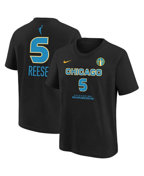 Big Boys and Girls Angel Reese Black Chicago Sky 2024 WNBA Draft Name Number T-Shirt