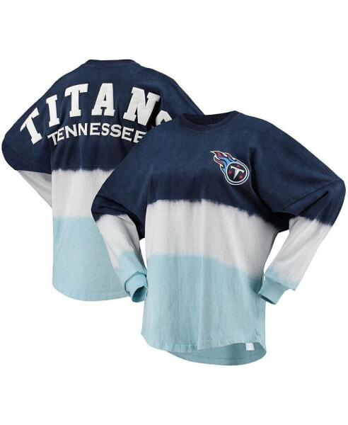 Women's Navy, Light Blue Tennessee Titans Ombre Long Sleeve T-shirt