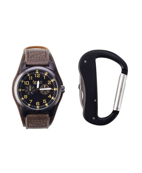 Часы American Exchange Quartz Black Leather Watch