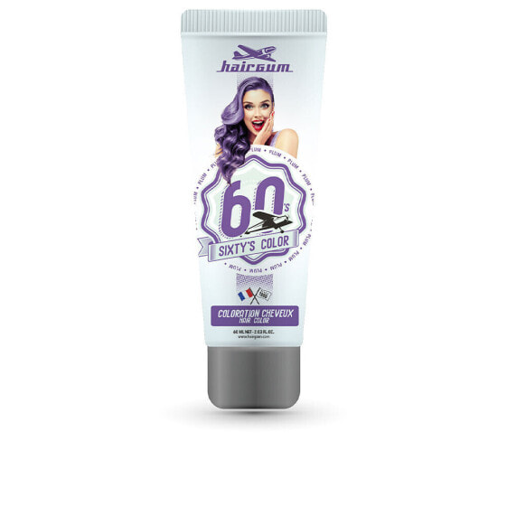 Hairgum Sixty's Color Plum Полуперманентная краска придающая блеск волосам, оттенок сливовый  60 мл