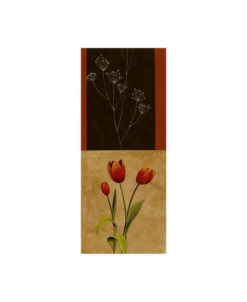 Pablo Esteban Flowers and Line Art 1 Canvas Art - 36.5" x 48"