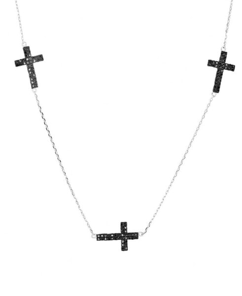 Spinel Crosses Necklace (1 1/3 ct. t.w.) in Sterling Silver