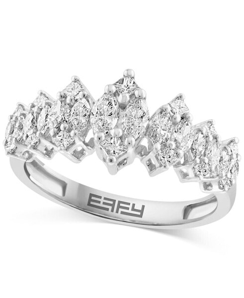 EFFY® Diamond Princess & Marquise Cluster Ring (7/8 ct. t.w.) in 14k White Gold