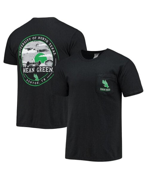 Men's Black North Texas Mean Green Circle Campus Scene T-shirt