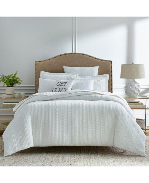 Cable Knit 3-Pc. Duvet Cover Set, Full/Queen, Created for Macy's