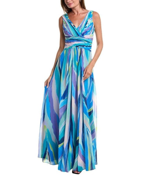 Teri Jon By Rickie Freeman Pleated Gown Women's