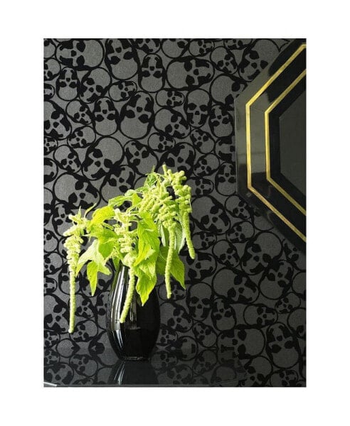 Graham Brown Skulls Black Wallpaper