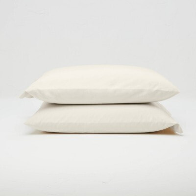 Washed Supima Percale Solid Pillowcase Set - Casaluna