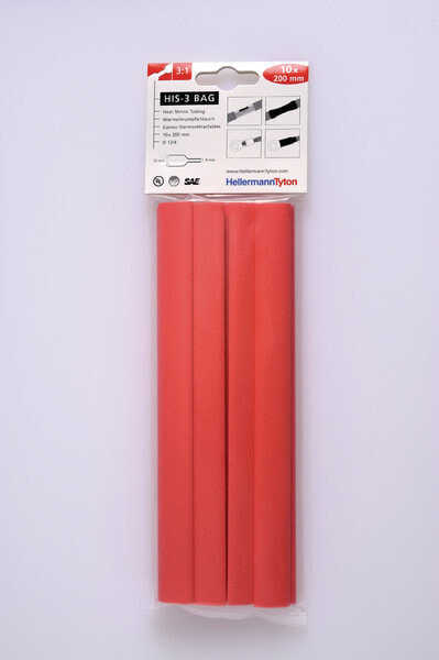 HellermannTyton Hellermann Tyton 308-31211 - Heat shrink tube - Red - 20 cm - 1.2 cm - 4 mm - 10 pc(s)