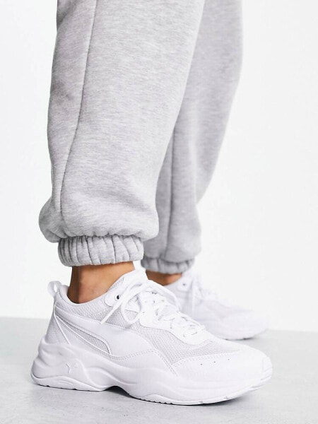 Puma Cilia chunky trainers in triple white