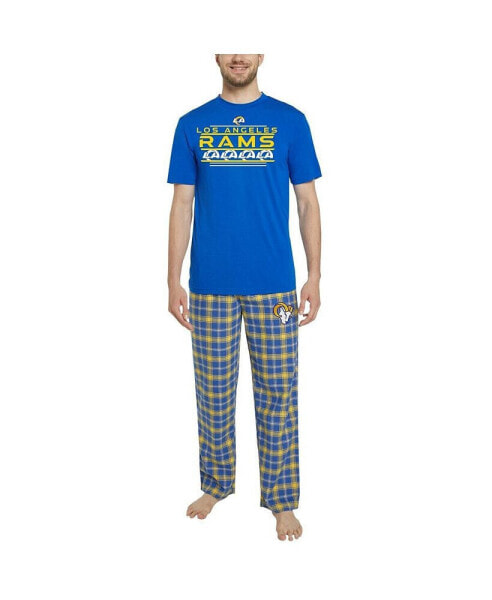 Men's Royal, Gold Los Angeles Rams Arctic T-shirt and Flannel Pants Sleep Set