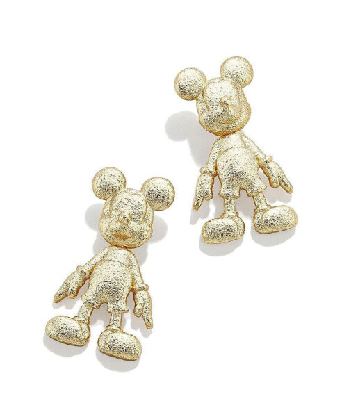 Women's Mickey Mouse Gold-Tone Fleck 3D Earrings