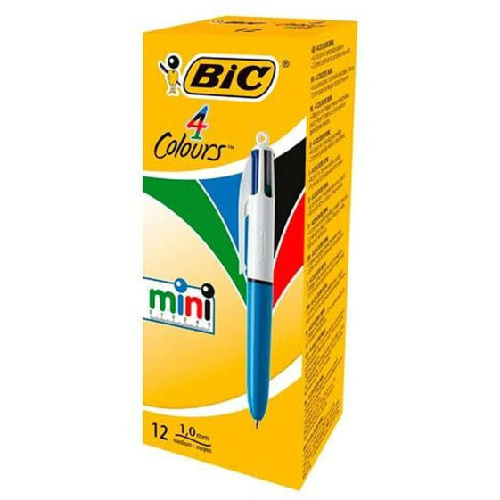 Ручка с жидкими чернилами Bic Mini 4Colours Синий Белый 0,32 mm (12 Предметы)