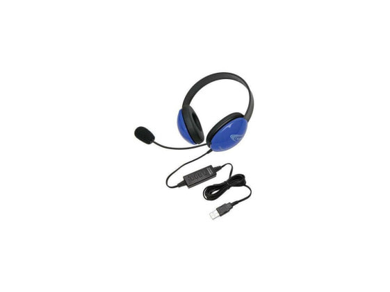 Califone Blue Stereo Headphone w/ Mic, USB Connector Via Ergoguys