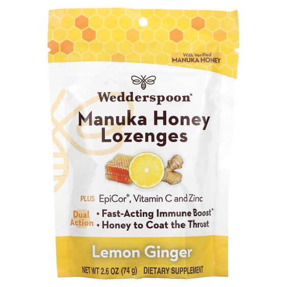 Manuka Honey Lozenges, Lemon Ginger, 2.6 oz (74 g)