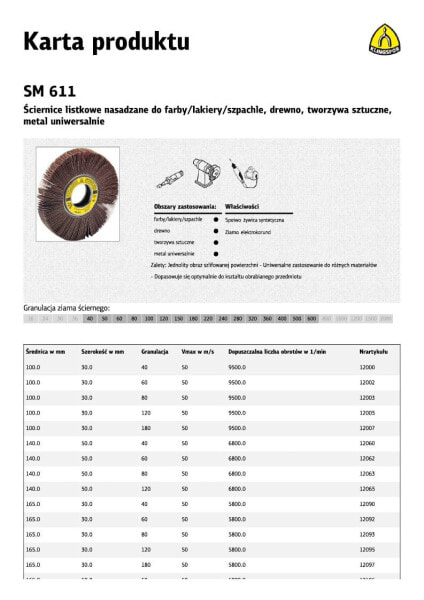 Монтажное колесо Klingspor SM611 150 мм x 50 мм, абразивное, для шлифовки и обработки поверхностей