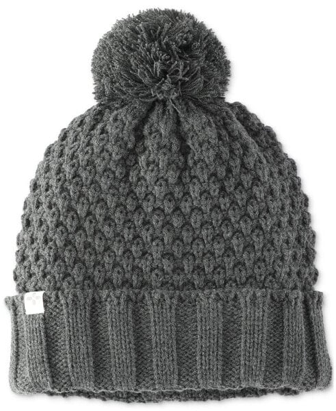 Men's Textured-Knit Cuffed Pom-Pom Beanies, Created for Macy's