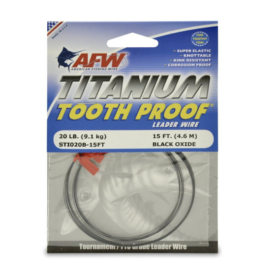 AFW Titanium Tooth Proof Black Leader Wire | Pick Length / Line Test | Free Ship