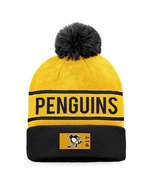 Шапка вязаная с помпоном Pittsburgh Penguins Authentic Pro Fanatics для мужчин