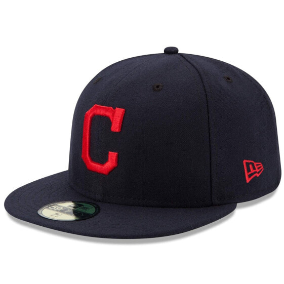 [70360927] MENS NEW ERA MLB CLEVELAND INDIANS 5950 AC PERF FITTED - NAVY/RED