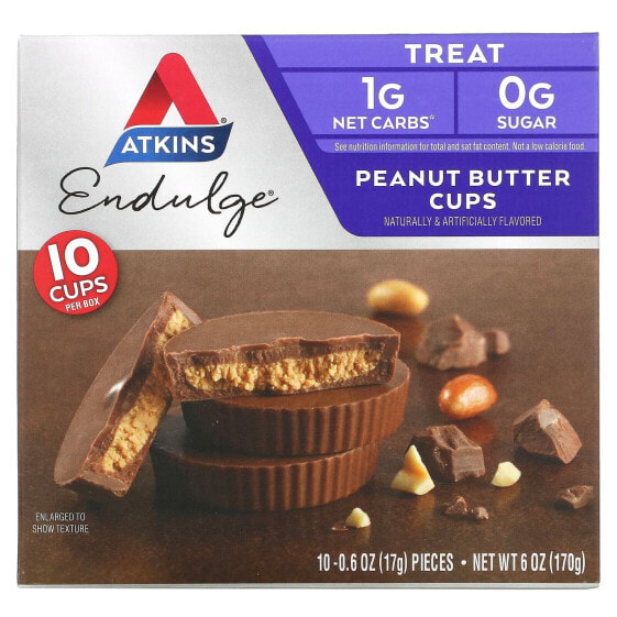 Endulge, Peanut Butter Cups, 10 Packs, 0.6 oz (17 g) Each