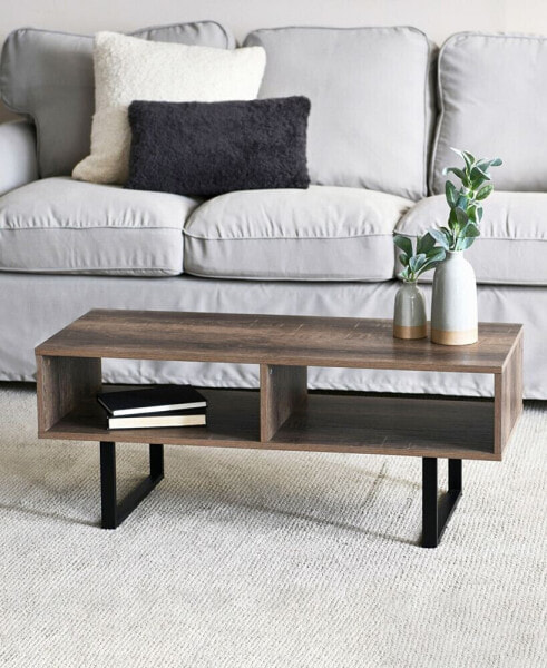 Modern Media Coffee Table with 2 Compartments