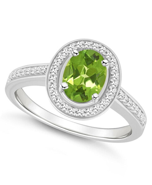 Кольцо Macy's Peridot and Diamond Halo