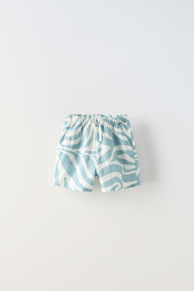 Wavy print bermuda shorts